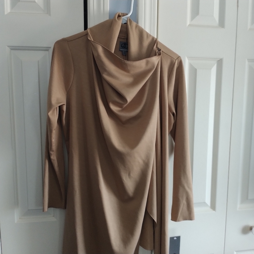 Queen Collection Shawl Collar Knit Cascading Jacket Open Front S - Picture 4 of 13